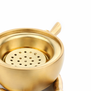 Quemador de incienso de lujo dorado estilo bambú, Mabkhara, quemador de incienso Oud, soporte para incienso árabe, decoración para el hogar de estilo medioriental - Product Image 3