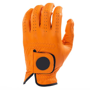 Guantes de golf blancos de cuero genuino transpirables para mano derecha unisex con cierre de gancho y bucle - Product Image 5
