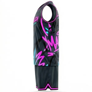 ชุดเสื้อบาสเก็ตบอล MALUZA Asphalt Vandal แบบสั่งทำพิเศษ ผ้าตาข่ายพิมพ์ลายแบบ Sublimation สไตล์สตรีท อเมริกา ยุโรป - Product Image 4