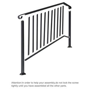 Matte Black 4-Level Outdoor <b>Iron</b> Handrail Stylish Stair Parts for Outdoor Use - Product Image 6