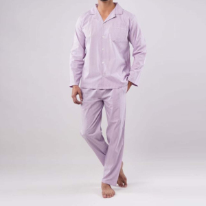 Wholesale OEM Factory Custom Spring Sleepwear Men Sexy <b>Thermal</b> Casual Solid Pajama Shirts <b>Pants</b> 100% Cotton Breathable - Product Image 2