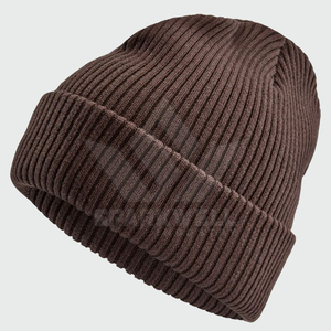 Bonnet unisexe jaune 100% acrylique tricoté à la machine, couleur unie, décontracté, pour l'hiver, pour adultes, circonférence de la tête 56-58 cm - Product Image 6