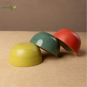 Ensemble de bols en bambou tissé à la main avec grain naturel et accent de couleur classique, écologique, pour les fêtes - Product Image 6