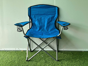 Chaise pliante en acier portable légère avec accoudoir et porte-gobelet Design moderne pour camping en plein air pêche plage pique-niques - Product Image 5