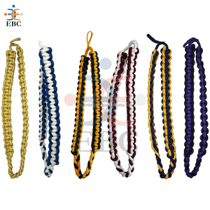 Dress Uniforms Staff <b>Lanyard</b> French Fourragere Shoulder Cord Colorful Citation Box Brass Tip Brass Hook Customizable 100% Nylon - Product Image 3