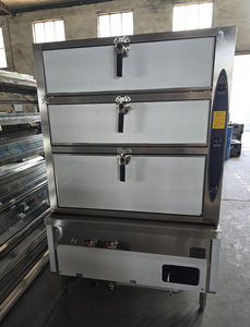 Vaporera Comercial de 3 Puertas a Gas para Mariscos, Gabinete de Vapor de Acero Inoxidable para <span class=keywords><strong>Restaurante</strong></span>/Cantina, Vaporera Comercial de 3 Niveles para Alimentos - Product Image 1
