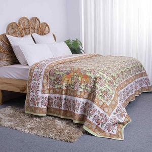 Nueva Colección al por Mayor, Edredón Dohar Doble de Algodón Hecho a Mano con Estampado Floral, Estilo Clásico Amarillo, Técnica Acolchada, para Festividades - Product Image 2