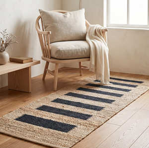 80 × 300 cm Tribal Diamond Handwoven Jute <b>Floor</b> <b>Runner</b> for Hallway Foyer Contemporary Nordic & Designer Interiors - Product Image 5