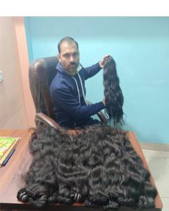 Extensions de cheveux vierges indiens bruts 100% non traités, alignés sur les cuticules, de haute qualité, cheveux humains, directement d'Inde - Product Image 3