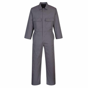 Combinaison de travail grise en coton respirante à manches longues pour homme, uniforme de protection, tenue de sécurité courte pour l'industrie de la signalisation - Product Image 5