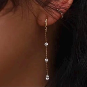 Pendientes de Diamantes Flotantes Cultivados en Laboratorio, Oro Sólido de 14K, Juego de 6 Piezas, Colección Dancing Diamond para Mujer - Product Image 6