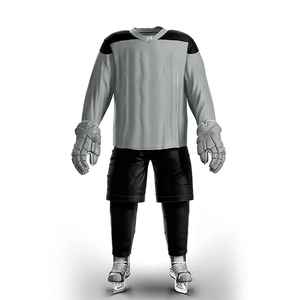Quick Dry Breathable Customizable High Quality OEM Service Design Men's Adult Ice Hockey Uniform Sets Durable 100% Polyester - Product Image 1