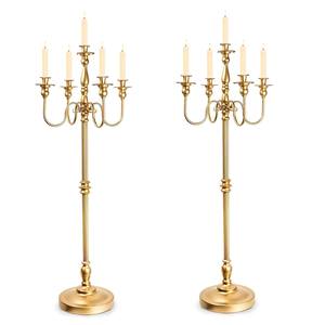 Candélabre en métal traditionnel, support de bougie décoratif classique pour centre de table de mariage, élément de décoration élégant pour la maison - Product Image 1