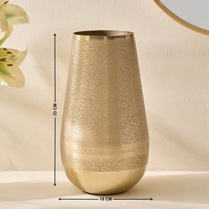 Elegante Florero Metálico Dorado con Motivo Floral Grabado, Base Pulida Lisa, Lujoso, Hecho a Mano, Resistente al Óxido, Sofisticado para Bodas - Product Image 4