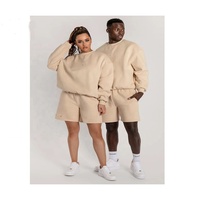 Sudaderas con capucha Pantalones de chándal Conjunto de dos piezas Mujeres y 100% Algodón Sudadera casual + Pantalones Cortos Largos Chándal Jogger Chándal