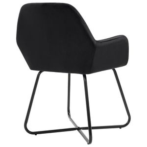 Set di 4 sedie da pranzo moderne in velluto nero con gambe in acciaio, design ergonomico, mobili contemporanei per la casa - Product Image 6