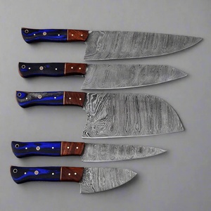 Juego de Cuchillos de Chef BK Industries Hechos a Mano de Acero de Damasco de 67 Capas, 5 Piezas, con Mangos de Madera Ambidiestros, Cuchillos Rectos Ecológicos - Product Image 4