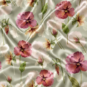Tela de Satén con Estampado Floral, Peso Medio, Tejido para el Hogar, Estilo Liso - Product Image 1