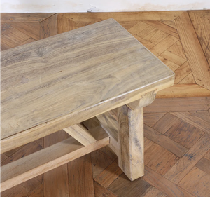 Banc de patio en bois rustique, sièges de repas extérieurs, finition naturelle vieillie durable, style ferme moderne, capacité 2 personnes - Product Image 2