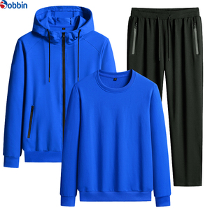 Conjunto Deportivo de Invierno Personalizado con Logotipo, 2 en 1, de Algodón Grueso y Felpa, Unisex, Transpirable, con Capucha Extra Grande y Cintura Elástica, para Hombre, 3 Piezas - Product Image 1