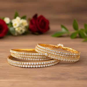 American Diamond Bridal <b>Bangle</b> Combo <b>Set</b> - Product Image 3