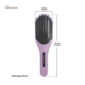 Cepillo de pelo redondo antiestático natural de Caravan Taiwan con características de cojín y paleta - Product Image 2