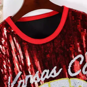 Women's Short Sleeve Hip Hop <b>T</b>-<b>Shirt</b> Breathable Mesh Delta Sorority <b>Sequins</b> Jersey Performance Wear - Product Image 2