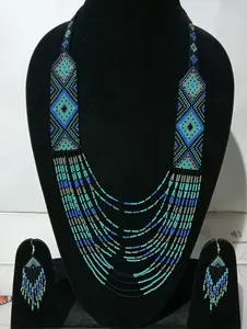 สร้อยคอสุดฮิต, สร้อยคอทำมือประดับลูกปัด, สร้อยคอประดับลูกปัด, เครื่องประดับยูเครน, สร้อยคอยาว, สร้อยคอยูเครนพร้อมต่างหู - Product Image 5