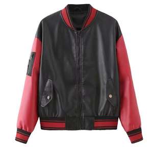 Women's Original PU <b>Leather</b> Bomber <b>Jacket</b> (3 Colors) with Zip Pockets Eco-Friendly Lightweight Vintage Regular Coat for <b>Winter</b> - Product Image 5