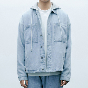 Veste en jean surdimensionnée pour homme, 100% coton, logo personnalisé, marque privée pour les magasins de vêtements vintage - Product Image 5