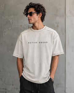 Camiseta de Hombre de Felpa Lavada Azul, Transpirable, de Corte Regular; Camiseta de Hombre de Felpa Marrón, Transpirable, de Corte Regular; Camiseta de Hombre de Felpa Oliva, Transpirable, de Corte Regular - Product Image 2