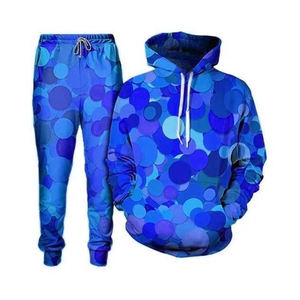 Ensemble sweat-shirt et pantalon de survêtement d'hiver personnalisé avec fermeture éclair, imprimé sérigraphié, grande taille, haute qualité, unisexe, vente en gros - Product Image 3
