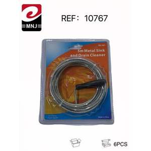 Déboucheur industriel de 5 mètres en fil chromé anti-corrosion pour usage en cuisine – Pratique pour l'entretien des canalisations - Product Image 3