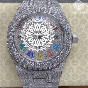 MORSLINE Montre polygonale en acier inoxydable pour femme avec lunette sertie de diamants, verre saphir, quartz analogique, luxe, mode, 42 mm - Product Image 4