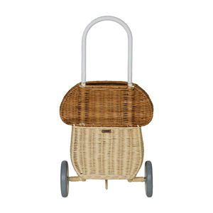Chariot de rangement pour enfants en rotin écologique, forme champignon, tendance du moment, pour la maison, l'hôtel, la crèche, la décoration de chambre d'enfant - Product Image 2