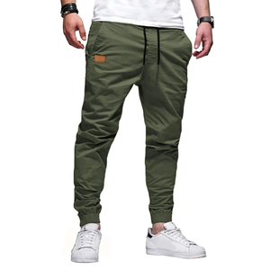 Pantalones Jogger Cargo Verde Oliva para Hombre, Pantalones Casuales Ligeros con Bolsillos Laterales y Dobladillo Elástico - Product Image 1