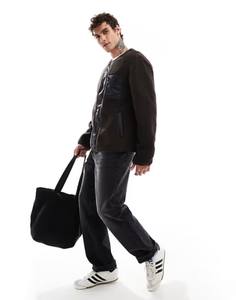 Sweat-shirt en polaire sherpa pour homme, doux, avec logo personnalisé, manteau épais et chaud, fermeture éclair, col montant, coupe oversize, coupe-vent d'hiver - Product Image 3