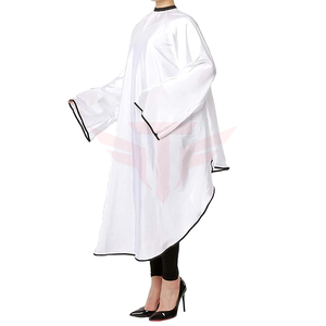 Capa de Peluquería Blanca con Mangas, Impermeable, Delantal para Cortar el Cabello, para Salón de Belleza y Barbería - Product Image 5