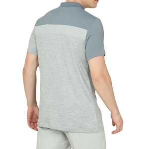 Polo à manches courtes pour homme, en tricot doux, à col, avec panneaux coupés et cousus, style color block, coupe moderne décontractée, couleurs personnalisées, vente en gros, OEM, ODM - Product Image 2
