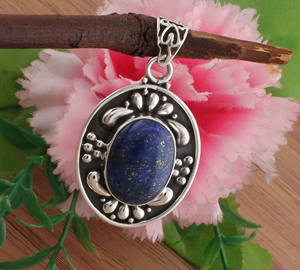 Vintage Natural Zircon Pendant 925 Sterling Silver Wholesale Deep Royal Blue Gemstone <b>Jewelry</b> Unisex <b>Healing</b> <b>Crystal</b> Necklace - Product Image 5