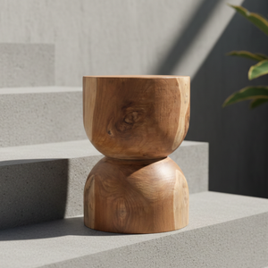 Dan Scandinavian Inspired Modern Teak Seating <b>Stool</b> Eco Finish for Apartment Lounge Bedroom Villa Hotel Commercial Interiors - Product Image 1