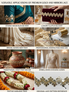 Luxury Fancy Traditional Embroidery Cording Indian Shisha Mirror Zari Work Handmade Sexy Organza Decorative <b>Lace</b> Africa Bags - Product Image 4