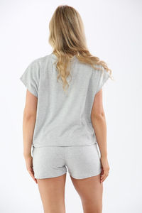 Women's Summer Ankle-Length 2-Piece <b>Set</b> High Quality 100% Cotton Casual Breathable Daily Wear Short Sleeve T-Shirt Shorts - Product Image 6
