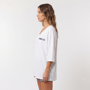 Women's Loose Fit Oversized V Neck Long Sleeve Cotton Pullover T Shirt Breathable Casual Custom Embroidery Print <b>Top</b> - Product Image 4