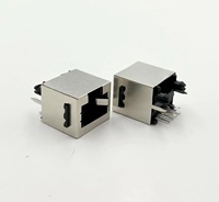 Connecteur Ethernet blindé vertical LITE RJ45 1x1 Port Cat5E 8p8c, prise femelle 1x1, orientation à languette, montage sur trou/sur surface