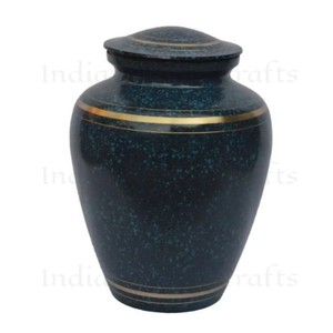 Black Speckled Urn Cremation <b>Keepsake</b> Jar with Gold Band Lid <b>Memorial</b> Funeral Supply - Product Image 4