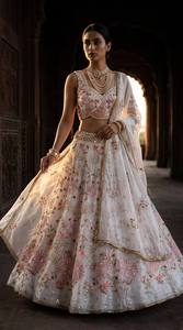 Divyam Creation Elegant for Embroidered <b>Lehenga</b> Choli Set Floor-Length Traditional Wedding Wear <b>Women</b> India Pakistan Silk - Product Image 3