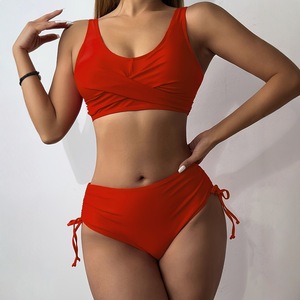 New Arrival Women Bikini <b>Set</b> High Quality V Neck Swimwear Beachwear Bikini <b>Sets</b> Wholesale Custom Solid <b>Colour</b> Women Bikini <b>Sets</b> - Product Image 2