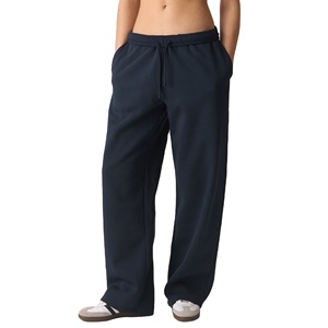 Pantalon de jogging épais pour femme avec poches latérales, en molleton brossé, coupe large, pour le week-end, usine de vêtements personnalisés OEM - Product Image 4