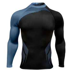 Camiseta Deportiva Resistente para Hombre, Servicio OEM, Ropa Deportiva Elástica de Poliéster/Nailon de Secado Rápido, Manga Larga, PUFFIN SPORTS - Product Image 2